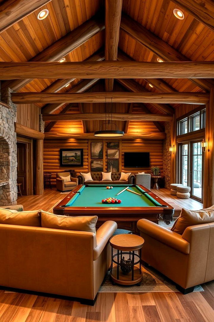 Cozy Rustic Lodge Feel - 22 Pool Table Room Ideas