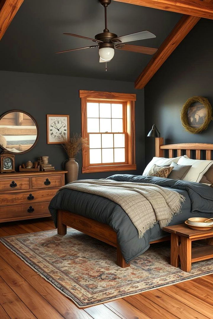 Cozy Rustic Vibes - 22 Dark Grey Bedroom Ideas