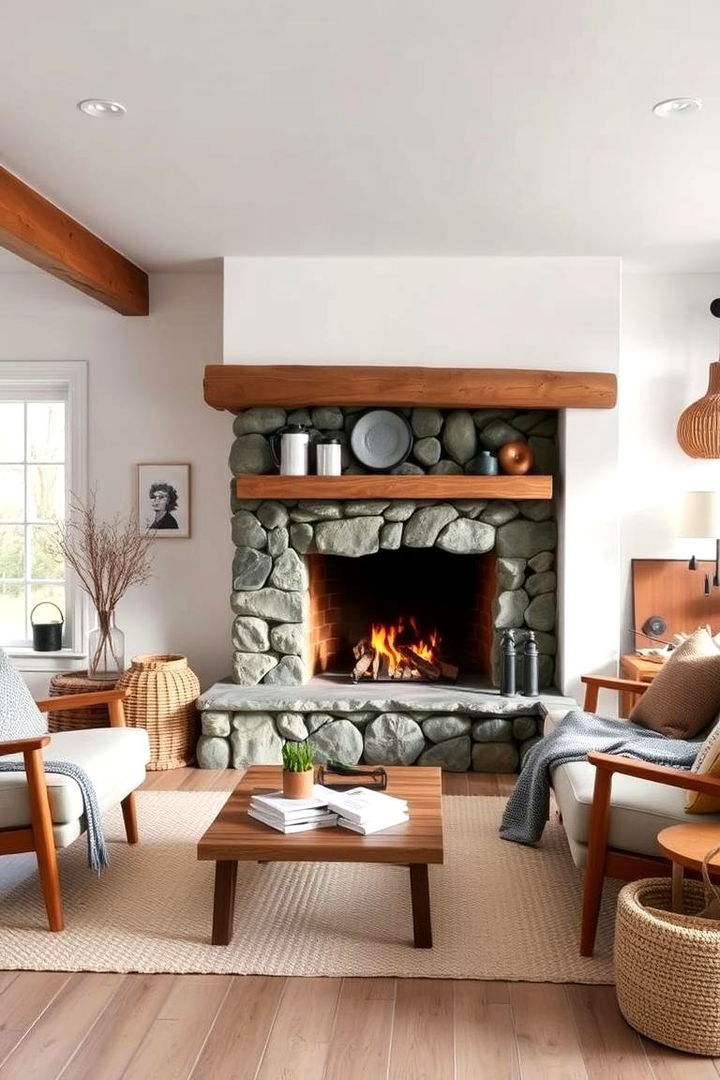 Cozy Scandinavian Retreat - 22 Floor-to-Ceiling Stone Fireplace Ideas