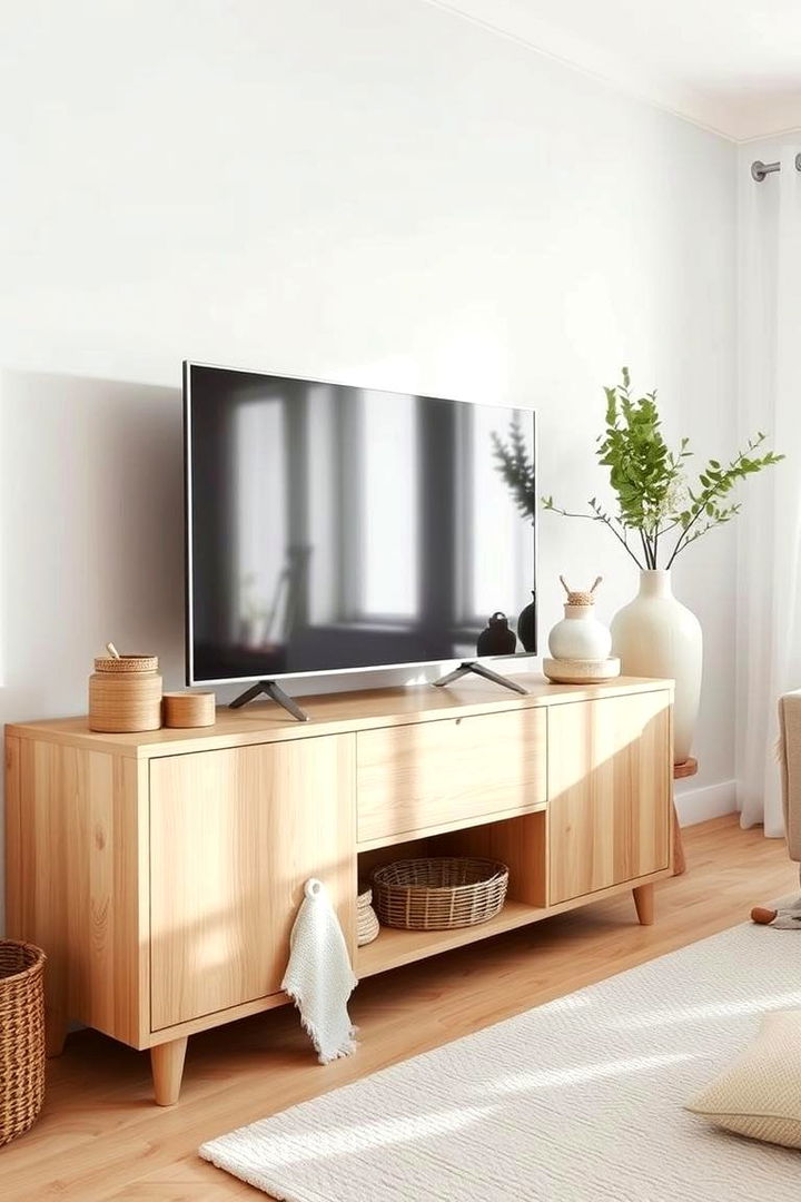 Cozy Scandinavian Touches - 22 Tv Console Decor Ideas