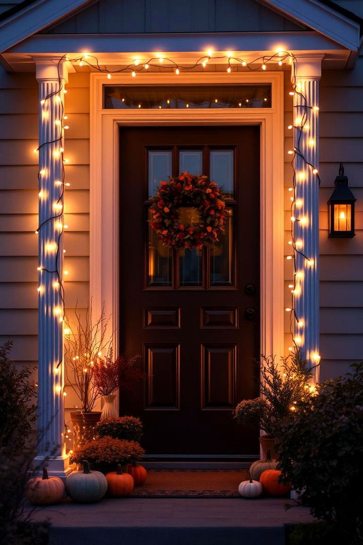 Cozy Seasonal Lights - 22 Front Door Fall Decor Ideas