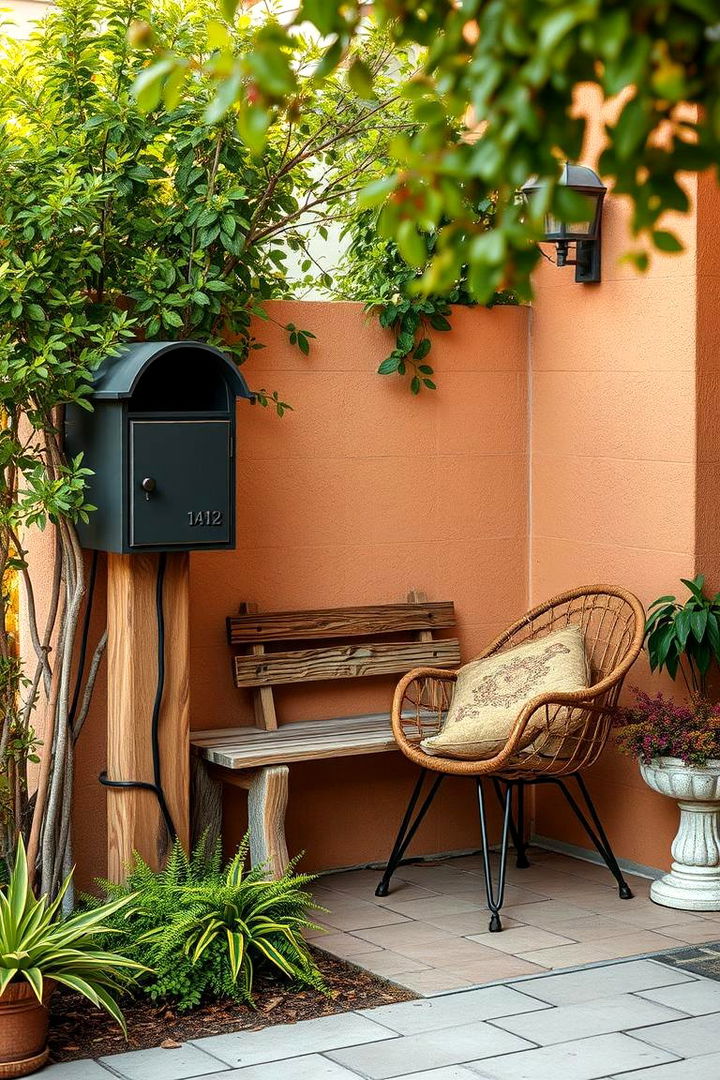Cozy Seating and Nook - 22 Mailbox Landscaping Ideas