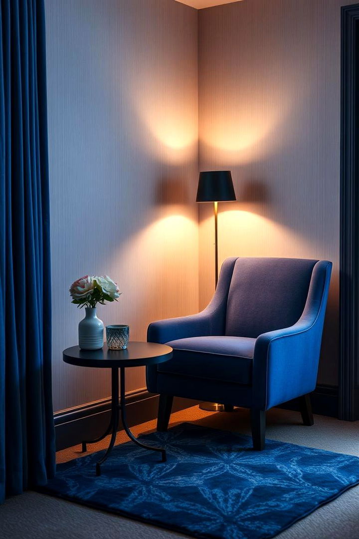 Cozy Sitting Corner - 22 Royal Blue Bedroom Ideas