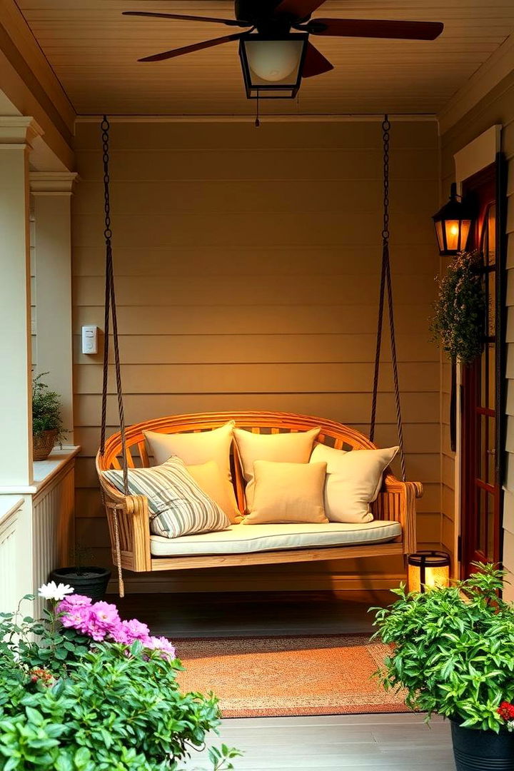 Cozy Swing or Rocking Chair - 22 Small Porch Ideas