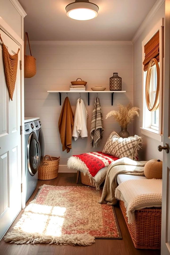 Cozy Textiles and Soft Elements - 22 Laundry Room Decor Ideas