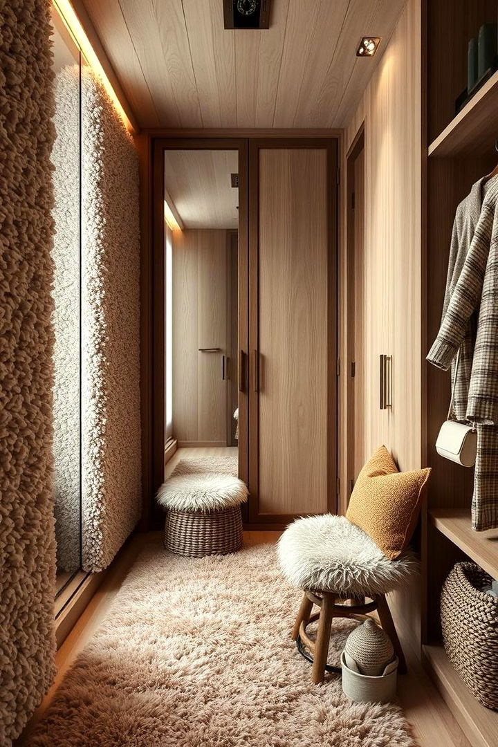Cozy Textural Elements - 22 Small Dressing Room Ideas