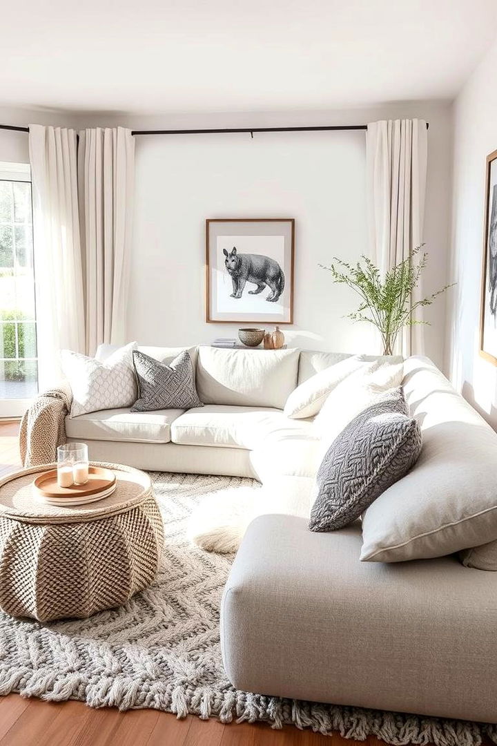 Cozy Textured Layers - 22 Grey and White Living Room Ideas
