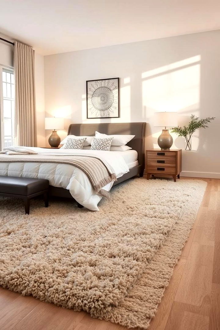 Cozy Textured Rugs and Carpets - 22 Black and Beige Bedroom Design Ideas