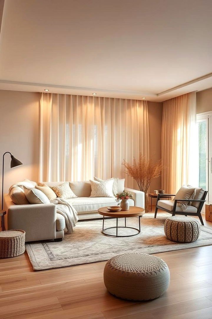 Cozy Textured Warmth - 22 Beige Living Room Ideas