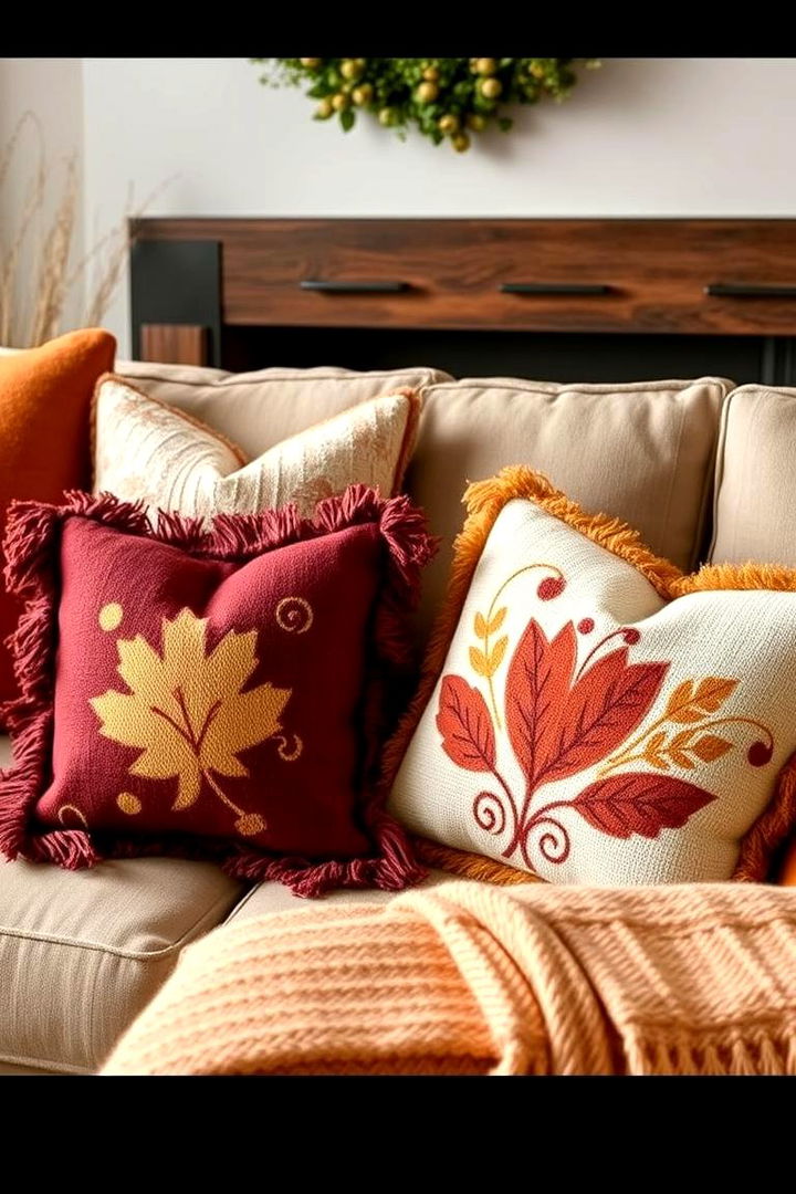 Cozy Throw Pillows - 22 Thanksgiving Decor Ideas