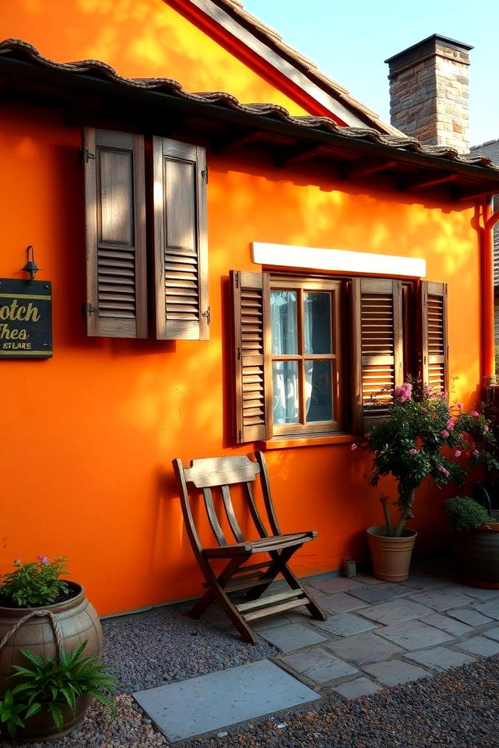 Cozy Traditional Orange Cottage Design - 22 Orange House Exterior Ideas