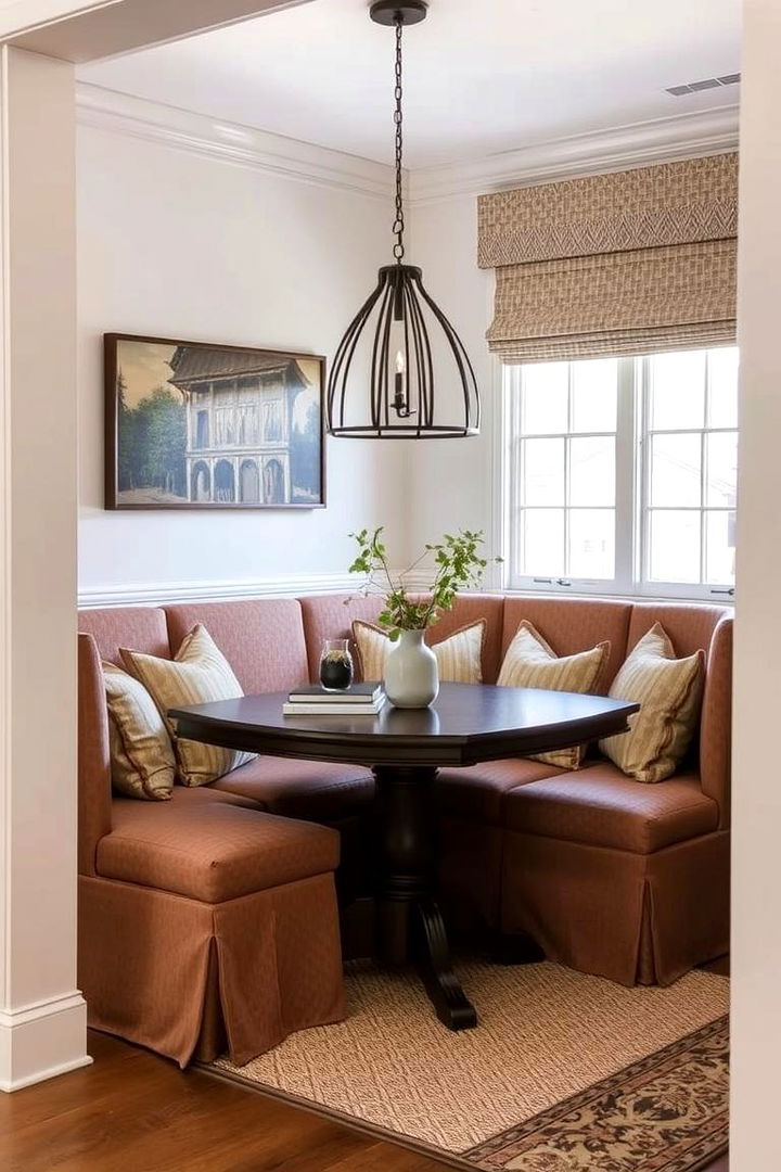 Cozy Upholstered Banquette Design - 22 Banquette Seating Ideas