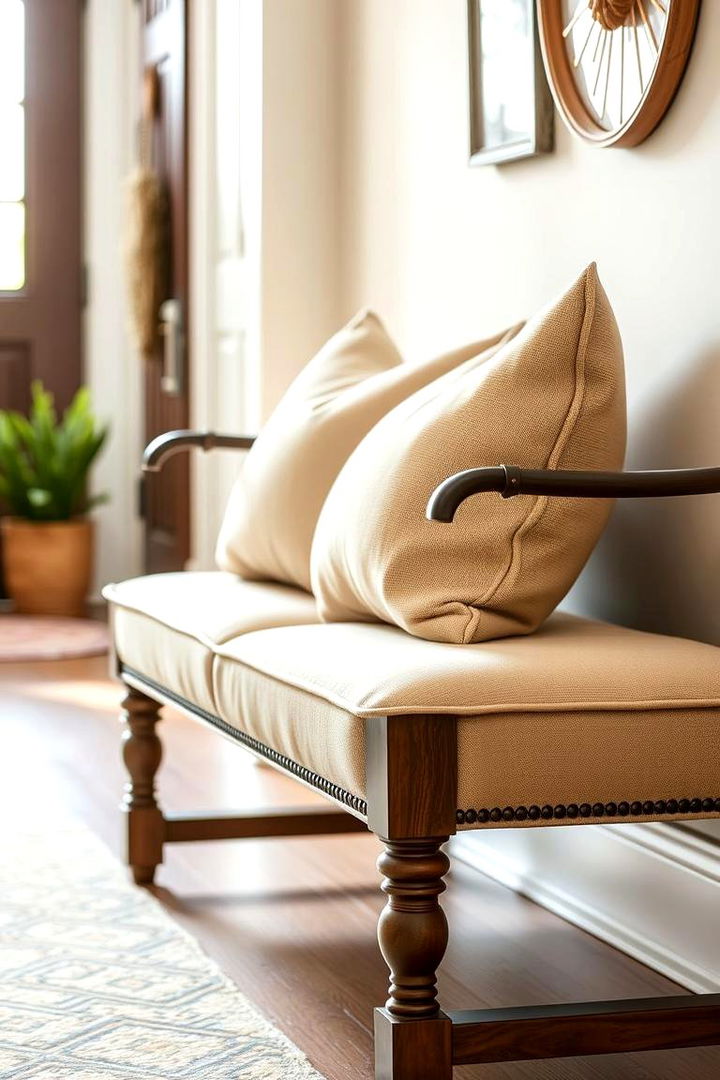 Cozy Upholstered Entryway Bench - 22 Entryway Bench Ideas