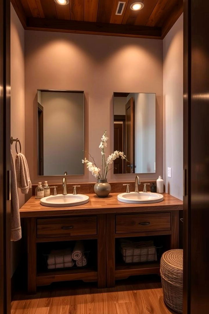 Cozy Warm Finishes - 22 Double Vanity Bathroom Ideas