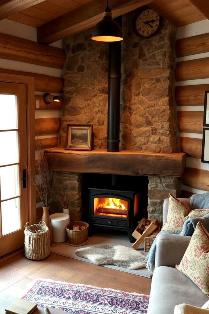 Cozy Wood Burning Hearth Retreat - 22 Corner Fireplace Ideas