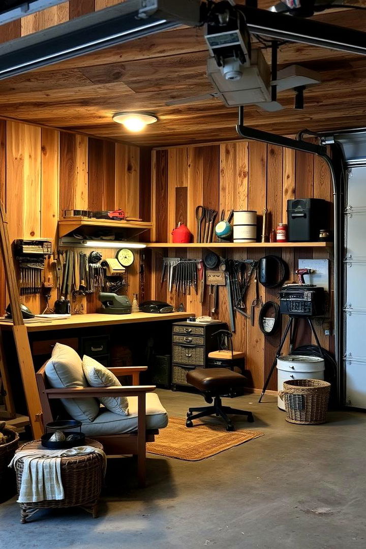 Cozy Workshop Corner - 22 Rustic Garage Ideas