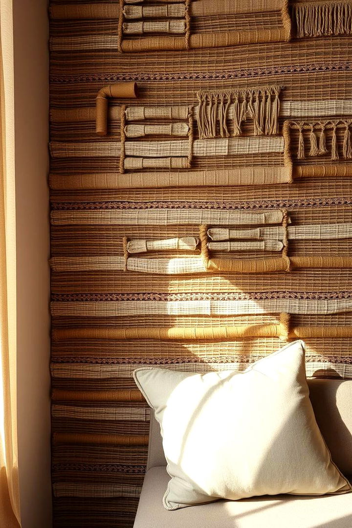 Cozy Woven Accents - 22 Fireplace Accent Wall Ideas