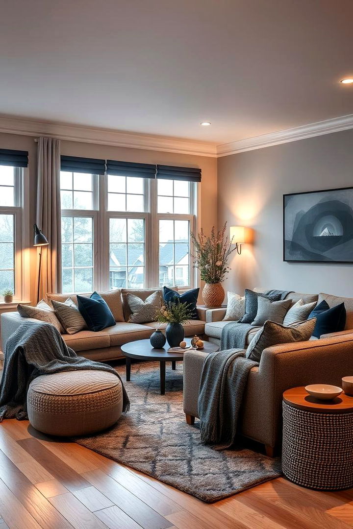 Cozy and Contemporary Comfort - 22 Navy Blue and Grey Living Room Ideas