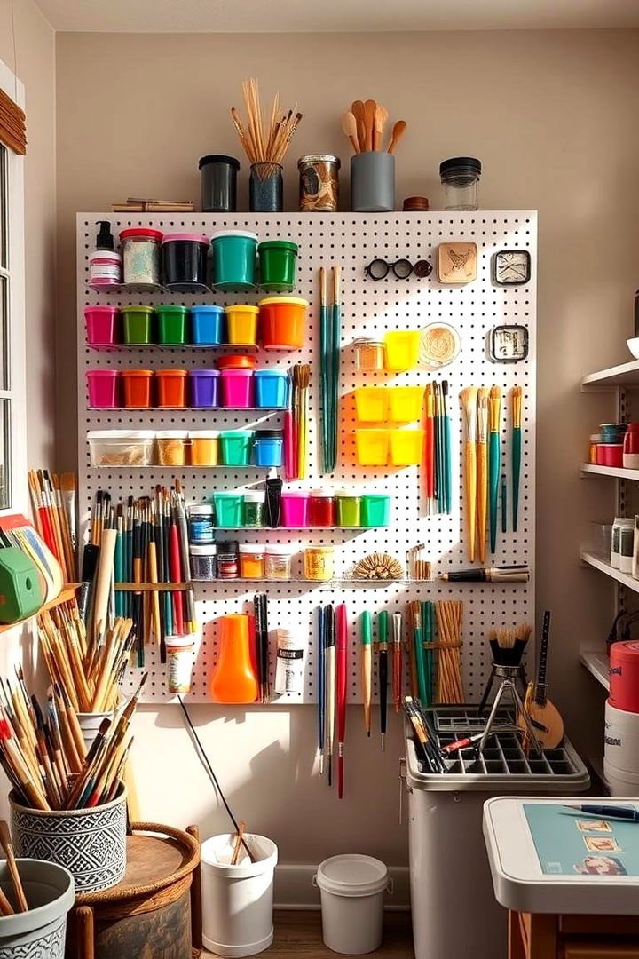 Craft Supply Organizer Pegboard - 22 Pegboard Ideas