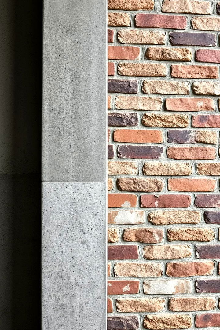Crafted Brick with Concrete - 22 Brick Accent Wall Ideas