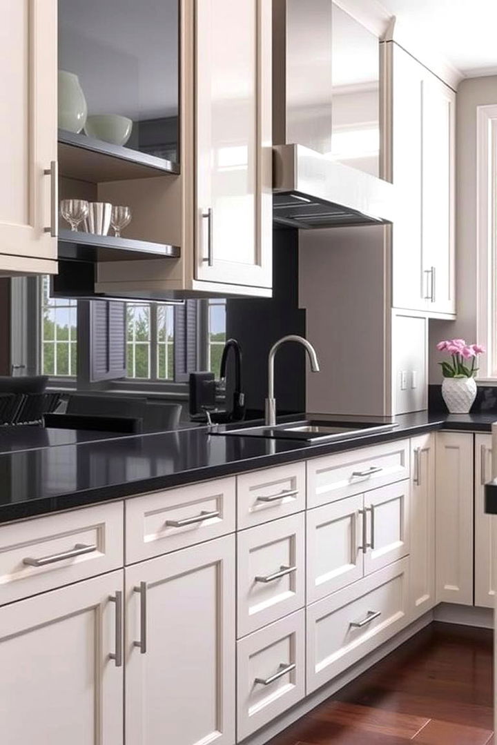 Crafting a Luxurious Yet Practical Space - 22 kitchen with dark countertops and light cabinets