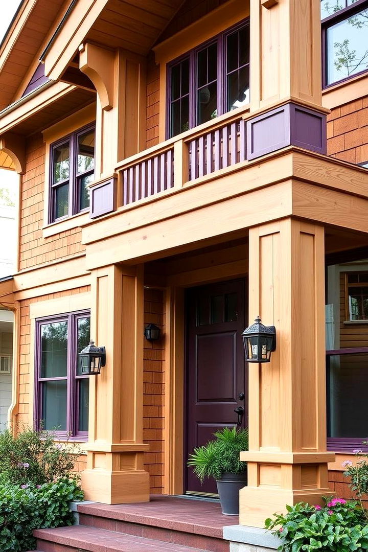 Craftsman Style with Purple Details - 22 Purple House Exterior Ideas