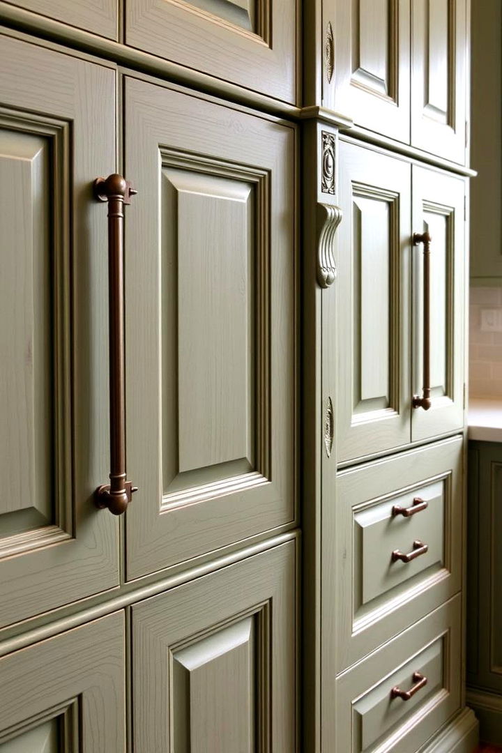 Craftsmanship and Unique Details - 22 Rustic Sage Green Kitchen Cabinets