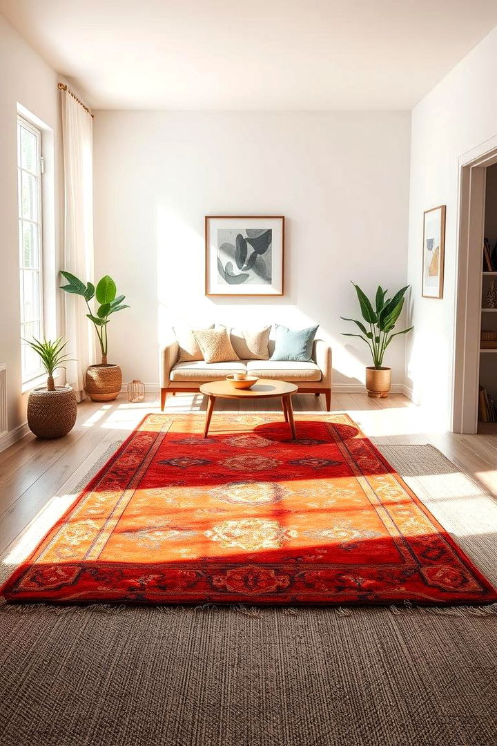 Create Zones Using Area Rugs - 22 small apartment decorating ideas
