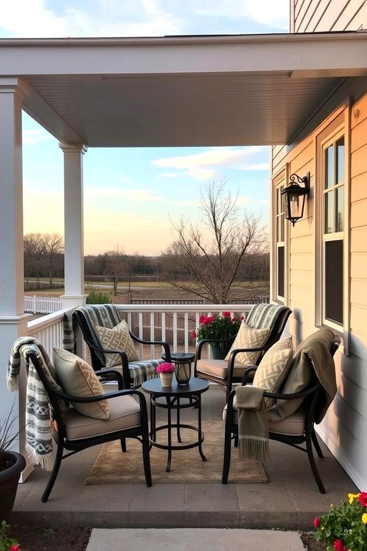 Create a Cozy Seating Area - 22 Small Front Porch Ideas