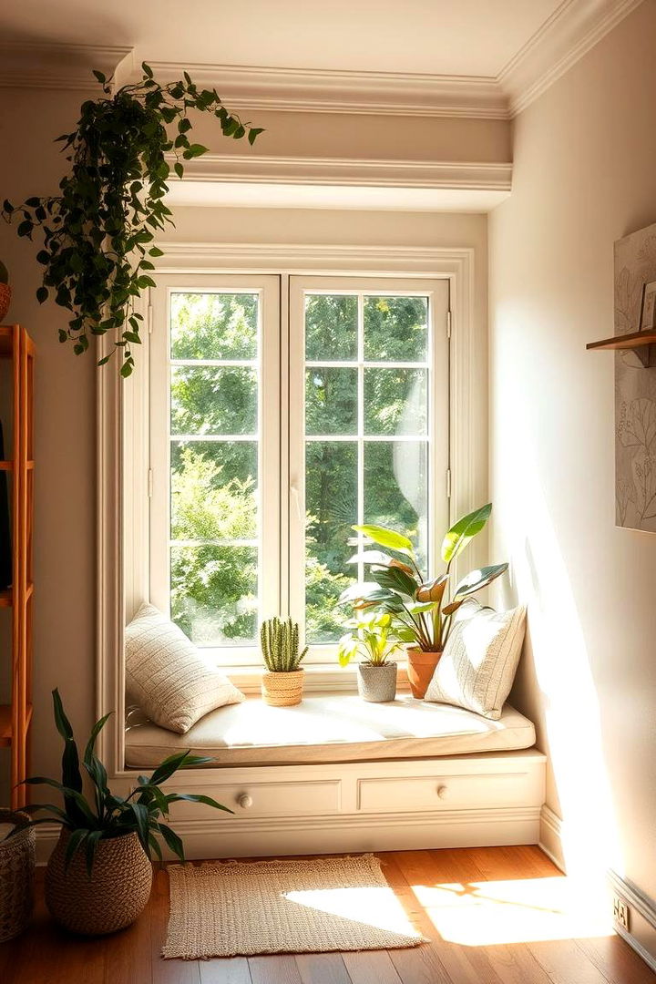 Create a Serene Window Seat - 22 Forest Themed Bedroom Ideas