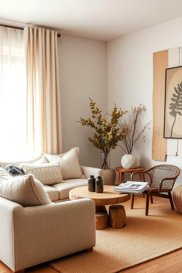 Creating Textural Contrasts - 22 Organic Modern Living Room Design Ideas