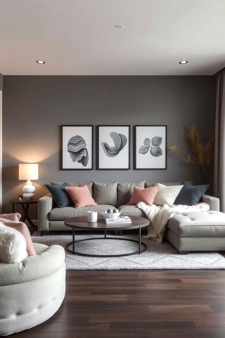 Creating a Cozy Ambiance - 22 Grey Living Room With Dark Wood Floors