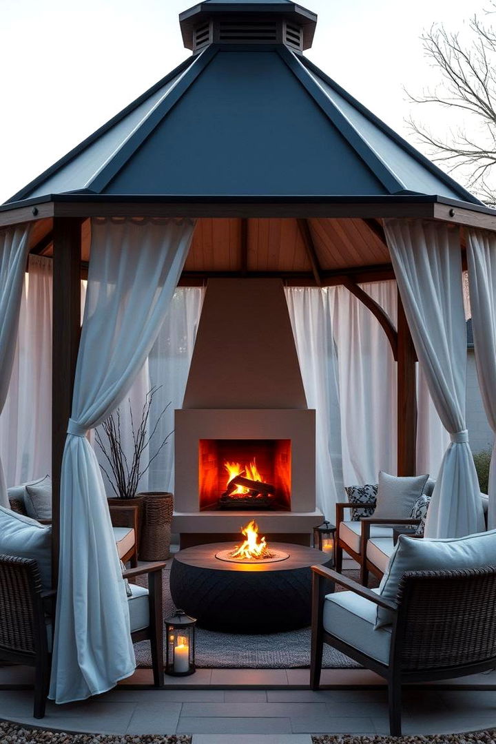 Creating a Relaxing Retreat - 22 Gazebo With Fireplace