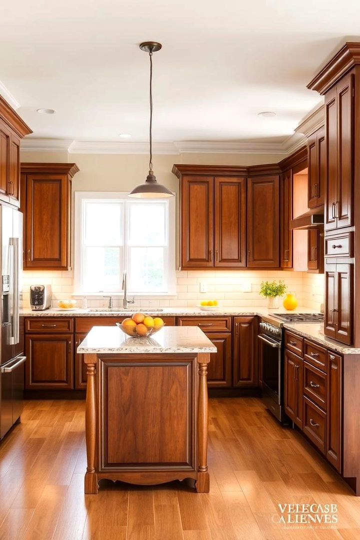 Creating a Warm and Inviting Ambiance - 22 Natural Cherry Kitchen Cabinets