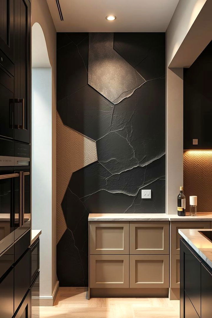 Creative Accent Walls in Muted Black and Beige - 22 black and beige kitchen ideas