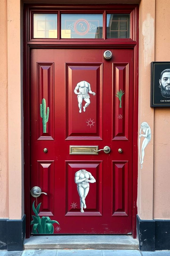 Creative Accents and Detailing - 22 Dark Red Front Door Ideas