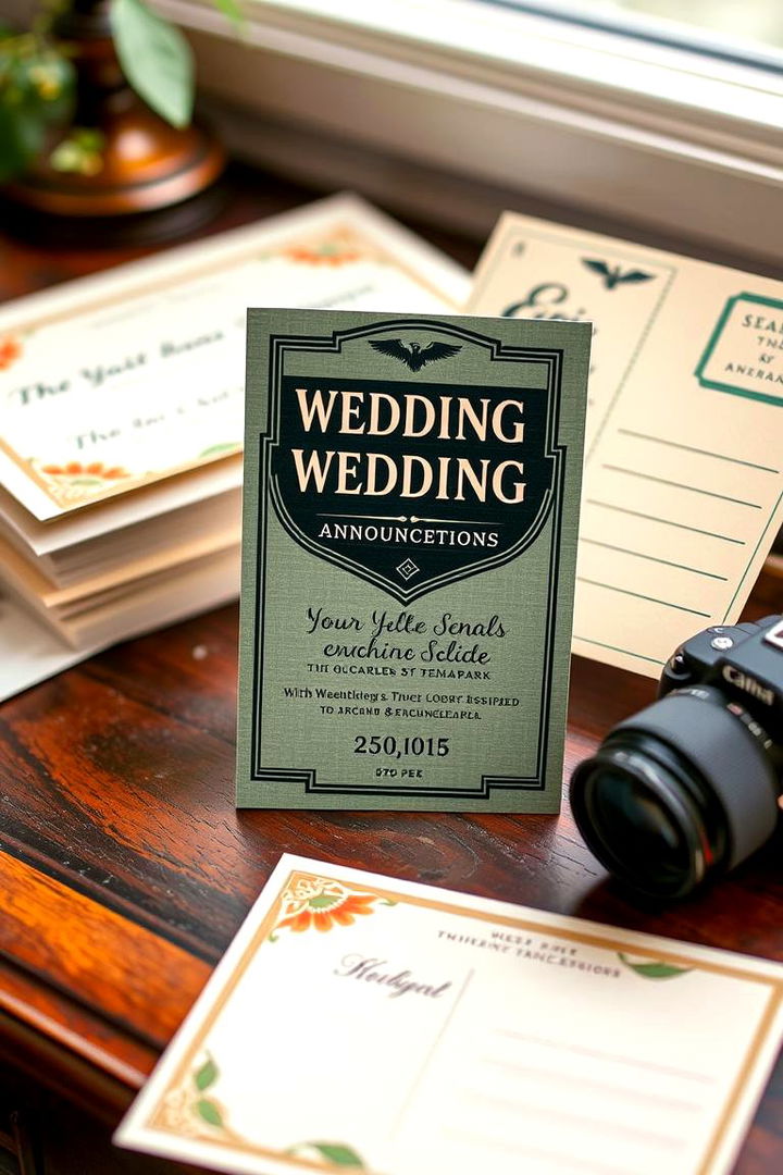 Creative Announcement Ideas - 22 Great Gatsby Wedding Ideas