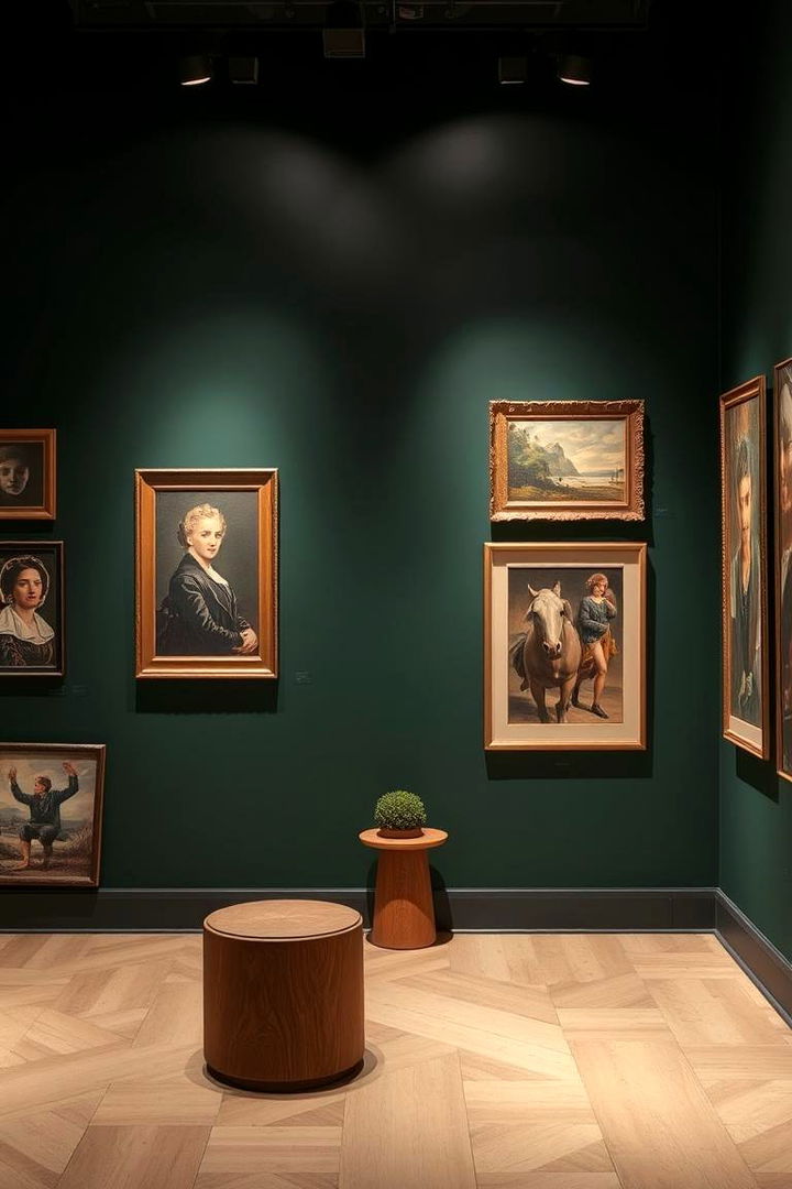Creative Art Gallery Wall - 22 Dark Green Accent Wall Ideas