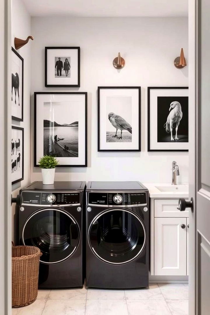 Creative Art Installations - 22 Black and White Laundry Room Ideas