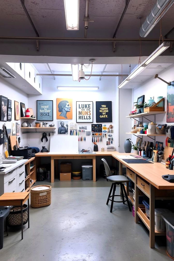 Creative Art Studio - 22 basement decorating ideas