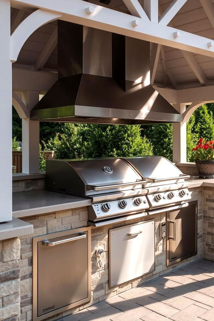 Creative Built In Grill Stations - 22 Outdoor Kitchen with a Gazebo Ideas