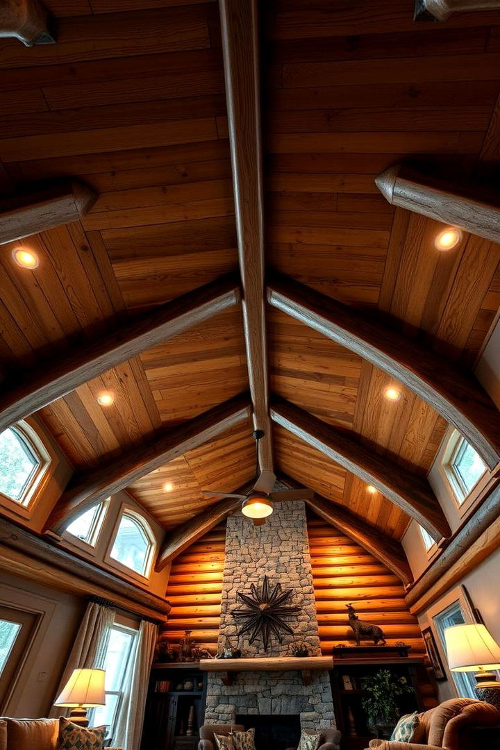 Creative Ceiling Treatments - 22 Cabin Living Room Ideas