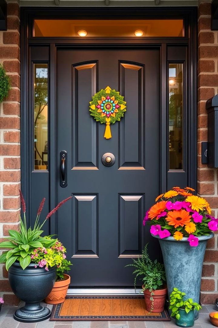 Creative Color Contrast - 22 Dark Gray Front Door Ideas