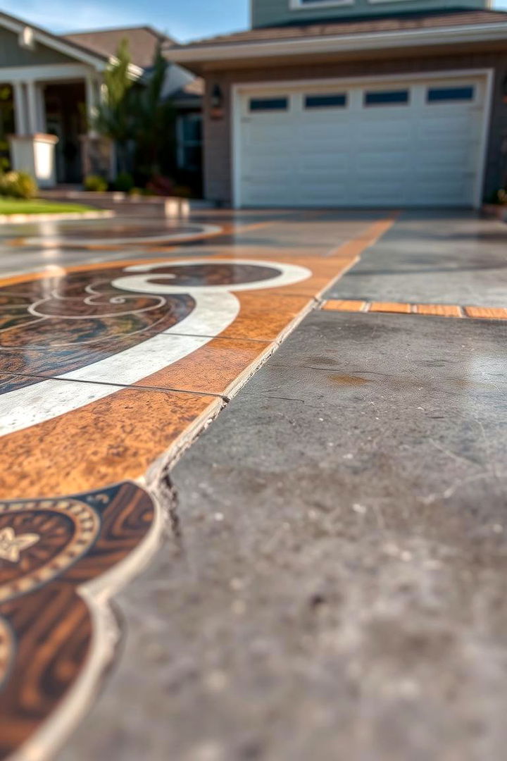 Creative Concrete Overlays - 22 Concrete Driveway Ideas