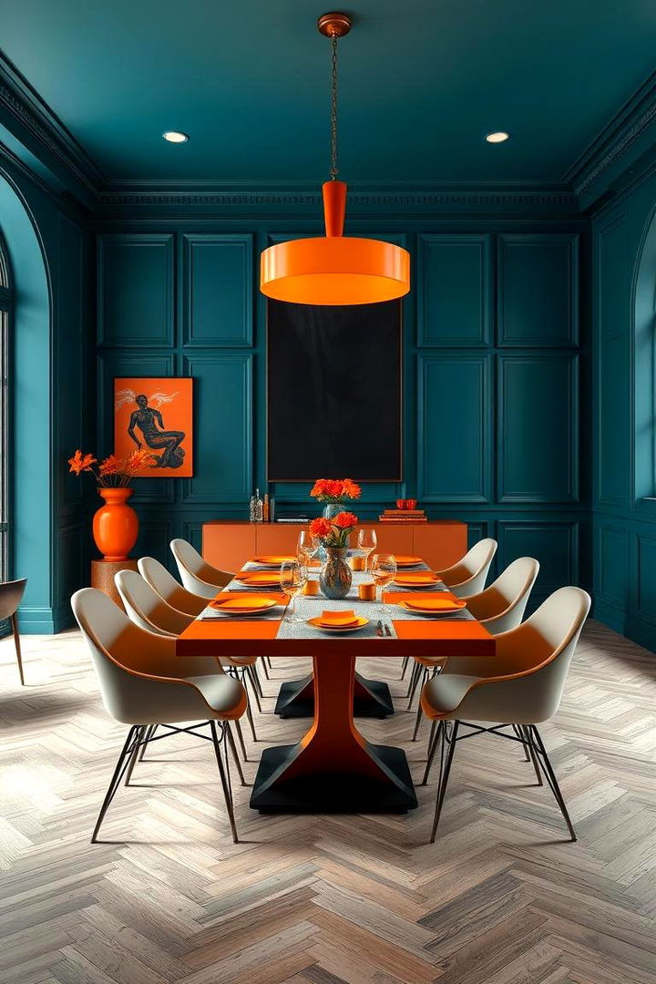 Creative Dining Space - 22 Teal and Orange Color Scheme for Your Rooms