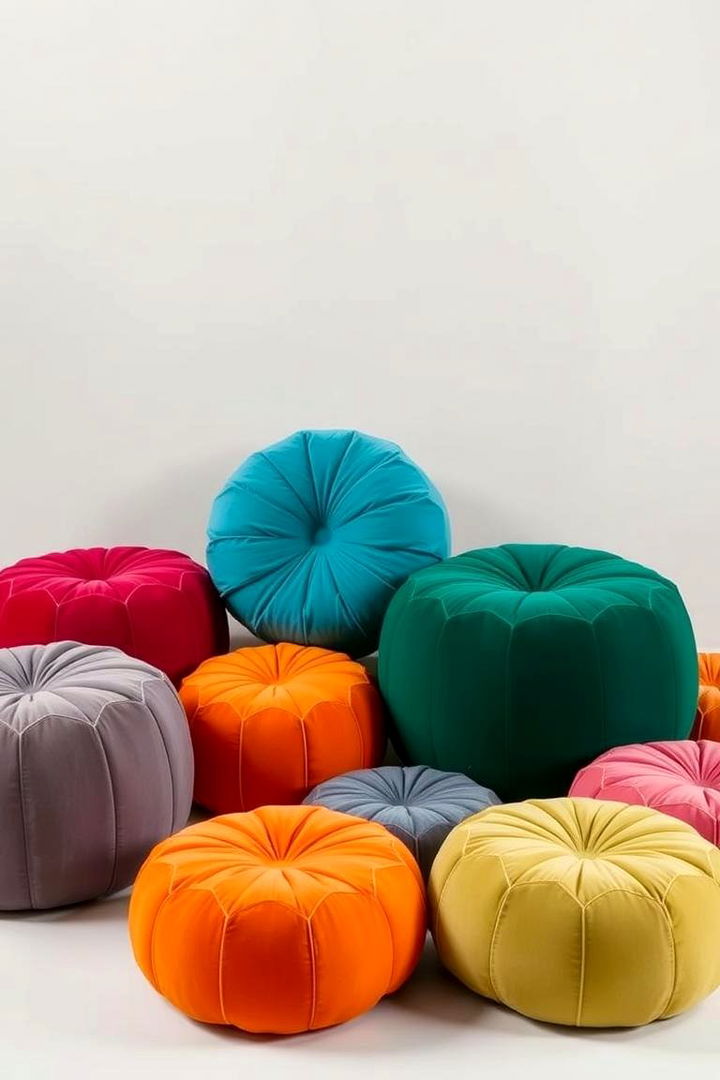 Creative Floor Pouf Arrangements - 22 Floor Seating Ideas