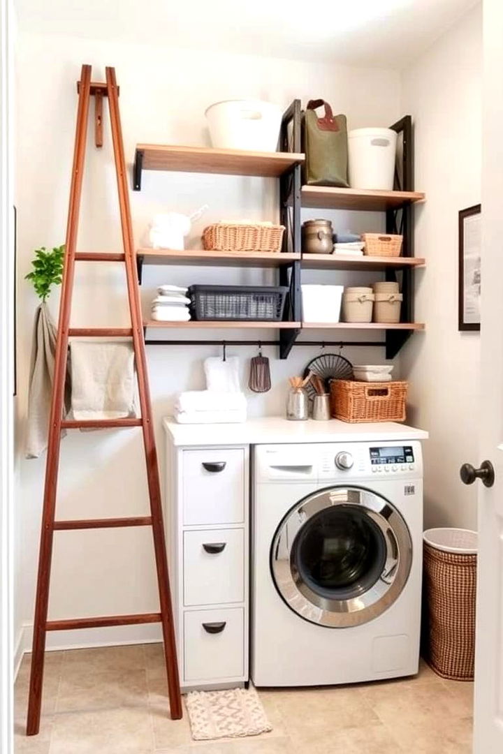 Creative Ladder Shelving Ideas - 22 Laundry Room Shelving Ideas