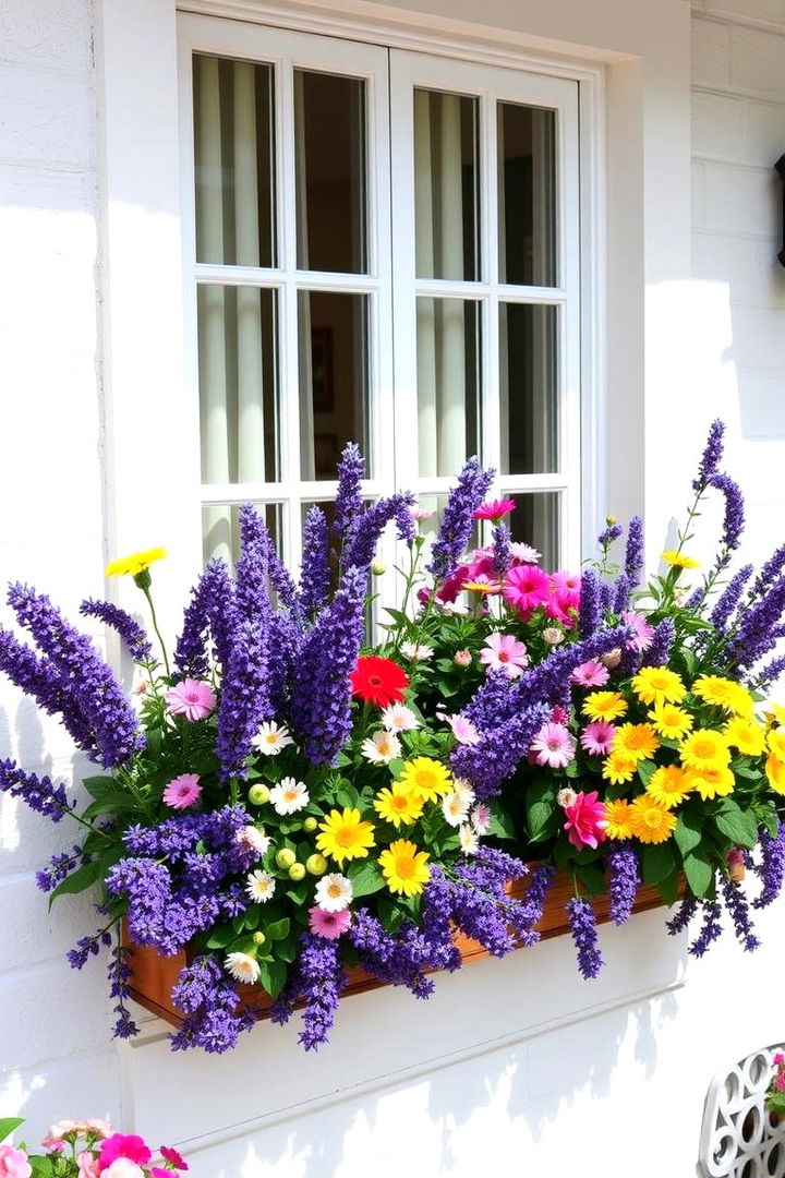 Creative Lavender Window Boxes - 22 Lavender Front Door Ideas