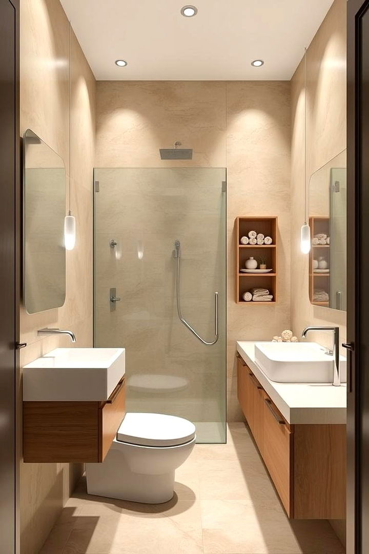 Creative Layouts for Functionality - 22 Beige Bathroom Ideas