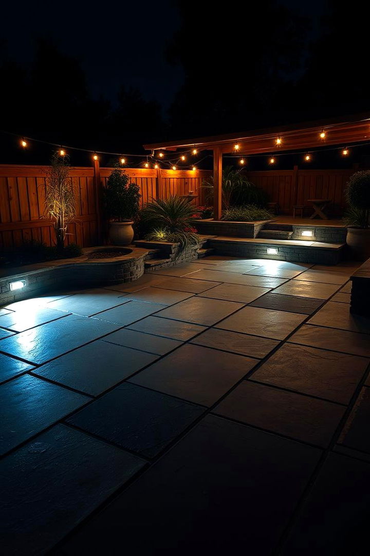 Creative Lighting Effects - 22 black concrete patio ideas